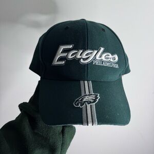 Vintage Philadelphia Eagles Script Hat Twins Enterprise Green NFL Cap